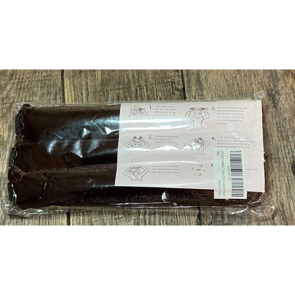 NWT 3Pcs Heatless Hair Curlers Overnight Curls,No Heat Curl Rods Hook 3 Packs